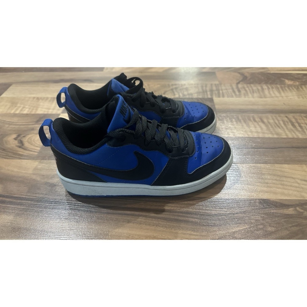 Nike Dunk Low SE Sneakers Black Racer Blue White Youth Size 4Y Panda Shoes